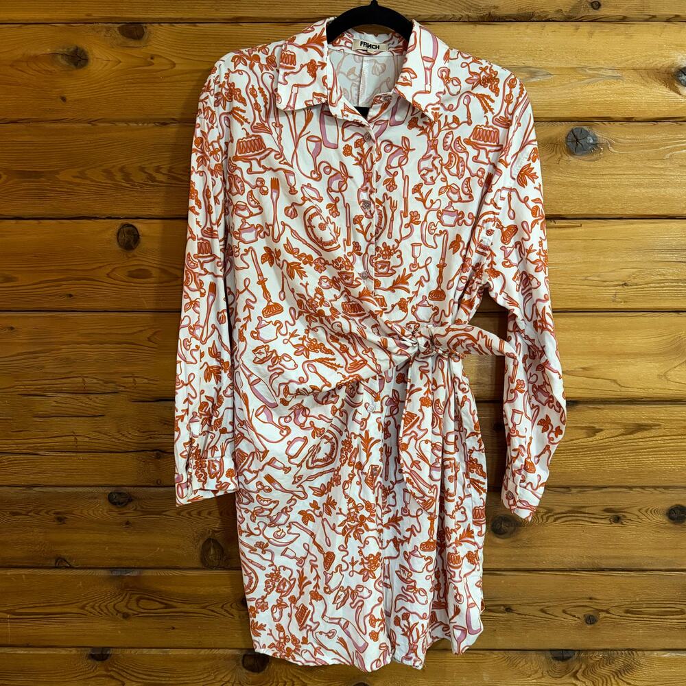 FRNCH Poeiti Button Front Dress Size Small